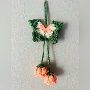 Handmade Crochet Floral car hanger
